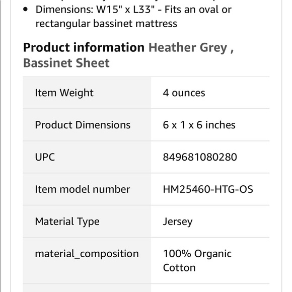 Burt’s Bees Bassinet Sheet - Picture 3 of 3